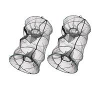 UKCOCO 2pcs Foldable Shrimp Cage Minnow Trap Nylon Fishing Net for Crab Crawfish Fish Durable Portable Bait Cage for Outdoor Aquaculture and Recreational Fishing