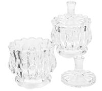UKCOCO 2pcs Glass Candy Storage Jars with Lids Airtight Household Dried Food Containers Transparent Glass Jars for Snacks Sweets Wedding Candy Holders Random Style