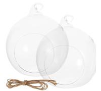 UKCOCO 2pcs Glass Globe Hanging Terrarium Planters for Flowers and Plants, Decorative Air Plant Holders, Suitable for Home and Office Display
