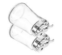 UKCOCO 2pcs Glass Sugar and Syrup Dispenser Leak Glass Bottles with Pour Spouts Multi Purpose Condiment Containers for Honey Creamer Vinegar and Bar Use