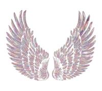 UKCOCO 2pcs Glitter Sequin Wing Clothes Repairing Patch Embroidered Angel Wing Design, Easy to Operate and Firm Adhesion for Backpacks and Holiday Clothing Decoration