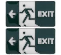 UKCOCO 2pcs Glow in The Dark Mini Luminous Brooches, Cute and Funny Enamel Lapel Pins for Backpacks, Clothing, and Holiday Decorations, Creative Exit Sign Man Running Pins