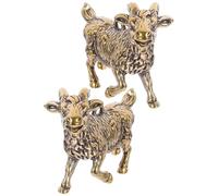 UKCOCO 2Pcs Goat Pendant Decorative Keychain Pendant Brass Keychain Charm Antique Vintage Style Easy to Carry Lightweight Ornament for DIY Making and Bag Hanging Decor