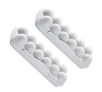 UKCOCO 2pcs Gray Plastic Egg Storage Box 12-compartment Fridge Egg Holder Tray for Kitchen Refrigerator Food Preservation and Protection