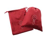 UKCOCO 2pcs Hair Dryer Bags Drawstring Closure Thick Velvet Portable Hair Stylist Storage Pouch Dark Red for Travel Bathroom and Home Use