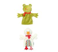 UKCOCO 2pcs Hand Puppet Cute Cartoon Animal Finger Puppets for Interactive Parent Play Educational for Storytelling and Imaginative Role Play Safe and Comfortable for Frog Duck