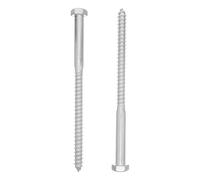 UKCOCO 2pcs Heavy Duty Carbon Steel Lag Screws with Galvanised Hex Head for Timber and Panel, Size 26x1.6cm, Enhanced Corrosion Resistance to Minimise Crack Risks, for Framing