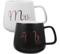 UKCOCO 2pcs Home Ceramic Mug Tea Cup 330ml Ceramic Delicate Romantic Coffee Cups with Convenient Handle and Smooth Surface for Brides Couples Enjoying A Cozy Evening Tea