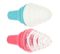 UKCOCO 2pcs Ice Cream Shaped Bite Resistant Pet Interactive Teething for Dogs Fun Creative Design for Indoor Squeaky Dog Chew for Pool Land Activities Random Color