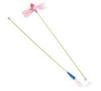 UKCOCO 2pcs Interactive Cat Teasing Stick with Artificial Plume Feather Plastic Pet Cat for Indoor Kitten Play and Finger Protection for Leisure and Exercise Random Color