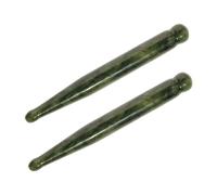 UKCOCO 2pcs Jade Gua Massage Stick for Face Natural Xiuyan Jade Acupuncture Tool for Reflexology Deep Tissue Relaxation for Full Body Care