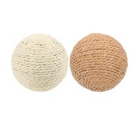 UKCOCO 2pcs Large Jute Rope Cat Balls for Indoor Cats, Portable and Lightweight Interactive Plush Ball for Home and Pet Shop Play