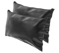 UKCOCO 2Pcs Leather File Pouches Capacity Document Organizer Bags with Zipper for Cash Receipts Tax Papers Impact Storage for Office and Home Use