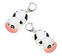 UKCOCO 2pcs Luminous Cow Keychains Sound, Adorable Animal Pendant for Car and Backpack Hanging, Creative Speech Therapy Accessories for Women
