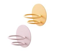 UKCOCO 2pcs Makeup Sponge Holder Stand, Carbon Steel No-punch Wall-mounted Storage Rack for Makeup Sponge, Bathroom Organizer Hooks in Yellow and Pink