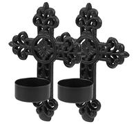 UKCOCO 2pcs Metal Cross Wall Sconce Candle Holders Hanging Wall Mounted Candle Holder for Wedding Holiday Decor Living Dining