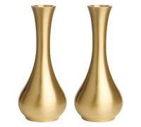 UKCOCO 2pcs Mini Brass Vases for Home Decoration, Small Gold Metal Flower Vase with Compact Design and Versatile Use, for Desktop or Bookshelf Ornament