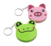 UKCOCO 2pcs Mini Retractable ’s Measuring Tape with Keyring, Small Flexible Sewing Tape Measure for Boys, Cute Animal Design (pig Frog)