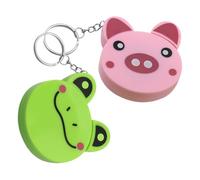 UKCOCO 2pcs Mini Retractable Tape Measure Set Cartoon Pig and Frog Keychain, Small Sewing Measuring Tape for Body, Fabric, Tailor, Craft Use