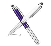 UKCOCO 2pcs Multifunctional Ballpoint Pens with LED Flashlight and Capacitive Stylus Tip Metal Design for Touch Screens Easy Refill Replacement Portable Clip Pens for Writing and Digital