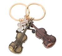 UKCOCO 2pcs Music Key Chain Mini Violin Keychain Metal Retro Decorative Bag Backpack Charm Violin Keyring for Daily Use