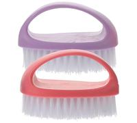 UKCOCO 2pcs Nail Cleaning Brush Handle Type Dense Firm Skin-friendly Bristles Plastic Manicure Supplies for Women Remove Dust and Sweep Powder Hand Scrubbing Tool for Precise Fingernail