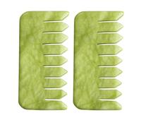 UKCOCO 2pcs Natural Jade Hair Comb Scalp Massagers for Stimulating Scalp and Accelerating Blood Circulation, Practical Head Massage Tool for Hair Growth and Relaxation