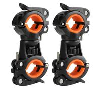 UKCOCO 2pcs Orange Mountain Bike Flashlight Holder Dual Quick Release Handlebar Mount Clamp for Cycling Front Lamp Bracket Compatible with LED Bike Lights