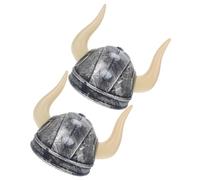 UKCOCO 2pcs Ox Horn Hat Silver Black Lightweight Plastic Cosplay Accessory Festival Party Decor Props for Halloween Costume and Masquerade