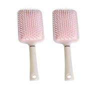 UKCOCO 2pcs Paddle Hairbrush for Women Detangling and Hair Styling with Ergonomic Handle, Plastic Material, Pink Colour Suitable for Wet and Dry Hair, Comfortable Hairbrush Set