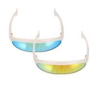 UKCOCO 2pcs Pet Cat Skiing Goggles Set, Plastic Windbreak Glasses with Yellow and Green Frames, Protective Pet Eyewear for Travel and Outdoor Use