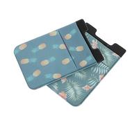 UKCOCO 2pcs Phone Wallet Holder Sturdy Adhesive Smartphone Back Pouches Unique Design for Id and Credit Cards Compatible All Mobile Devices Pineapple Leaf Patterns