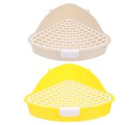 UKCOCO 2pcs Plastic Litter Box for Small Animals with Filtering Base and Suitable Mesh, for Pet Training of Chinchillas and Rabbits, Sturdy and Easy to Clean Pet Potty