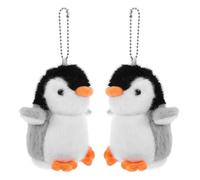 UKCOCO 2pcs Plush Penguin Keychain: 12cm Soft Stuffed Animal Pendant with Cute Cartoon Design - for Backpacks, Keys, Bag Decor, and Birthday Christmas