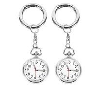 UKCOCO 2pcs Pocket Watches for Students Unisex Fob Watch for Exam Timing Medical Lapel Pin for and Doctors