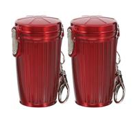 UKCOCO 2pcs Portable Ashtray with Keychain and Sealed Lid, Plastic Mini Travel Ash Tray for Car and Outdoor Use, Featuring Extinguishing Function for Smokers