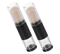 UKCOCO 2pcs Portable Press-and-dispense Makeup Brushes with Refillable Plastic Bottles for Face Powder and Foundation, for Travel and Quick Touch-ups