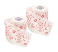 UKCOCO 2pcs Printed Toilet Paper Rolls Creative Romantic Design Convenient Roll Paper for Valentine's Day and Weddings for Festive Bathroom Use