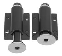 UKCOCO 2pcs Push to Open Cabinet Door Latches Magnetic Spring Loaded Door Lock for Wardrobe Cupboard Black Latch Suitable for Kitchen and Furniture