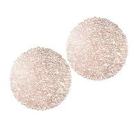 UKCOCO 2pcs Pvc Sunflower round Placemats Heat Resistant Non-slip Cup Mats for Table Decoration in Rose Gold Suitable for Home, Restaurant, Wedding Party