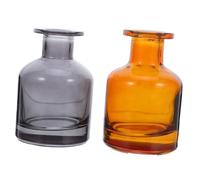 UKCOCO 2pcs Refillable Glass Stick Diffuser Bottles Cylindrical Aromatherapy Containers for Extended Fragrance Release Versatile Use in Living Bedroom Office Elegant Black Tea Color