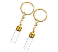 UKCOCO 2pcs Refillable Perfume Bottles with Keychain, Portable Glass and Zinc Alloy Travel Storage Jar for Toners and Perfume, Multifunctional Small Vials for Daily Use