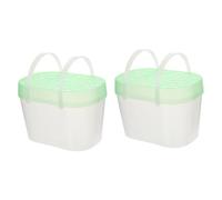 UKCOCO 2pcs Reptile Carrying Cases for Small Pets Medium Green Hamster and Turtle Transport Boxes for Travel and Outdoor Adventures
