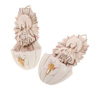 UKCOCO 2pcs Resin Holy Water Fonts Wall Hanging Decoration for Catholic Home Entrances Wear Resistant Religious Font Decor Elegant Sacred Basin for First Communion Confirmation Gift