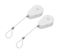 UKCOCO 2pcs Retractable Remote Control Cable Lock with Steel Wire Anti-lost Security Lanyard, 1 Meter Length White Retractable Security Cable Reel for Tv Dvd Remote Protection
