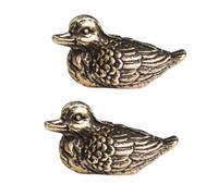 UKCOCO 2Pcs Retro Duck Figurines Decorative Bird Models for Home and Office Unique Wedding Adornment Brass Tea Ceremony Accessories Creative Art Ornaments for Living Room