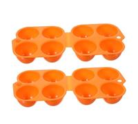 UKCOCO 2pcs Reusable Plastic Egg Fridge Organizers Space-saving Egg Boxes for Refrigerator Storage Prevent Cracking Kitchen Holder Container