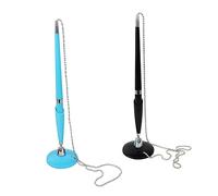 UKCOCO 2pcs Rotating Ballpoint Pens with Stand for Office Use Ergonomic Signature Writing Tools Smooth Ink Flow Design Suitable for Banks Retailers and Lobbies Random Color Random Color