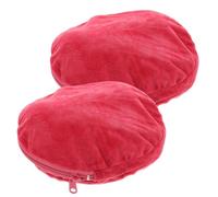 UKCOCO 2pcs round Flannel Hand Warmer Pouch with Zipper Closure, Soft Insulated Hot Water Bottle Cover, Anti-scald and Portable Design for Home the Go Use