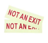 UKCOCO 2pcs Self Adhesive Not an Exit Sign Emergency Indicator for Public Areas Glow Dark Safety Labels for Quick Evacuation in Businesses and Malls